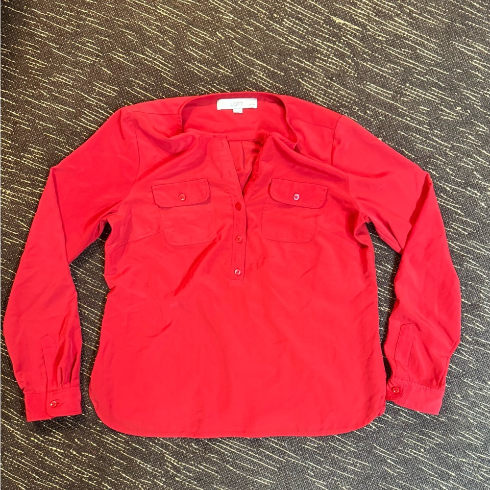 LOFT Red Blouse